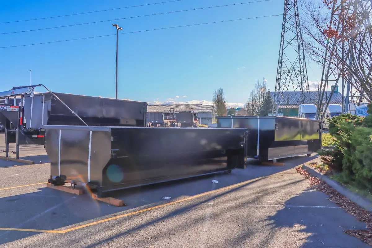 Roll-off dumpster ready for waste disposal at job site for Commercial Dumpster Rental in Addison